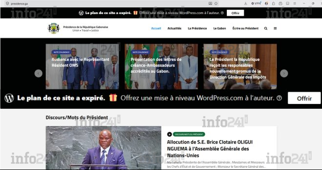 Gabon&nbsp;: Le site de la Présidence réduit à mendier son hébergement web en plein black-out numérique