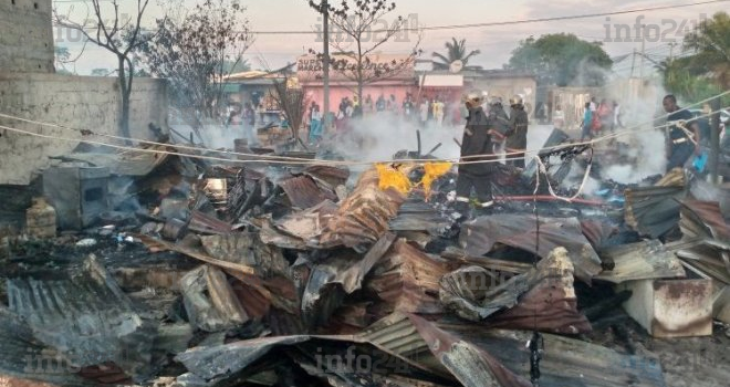 Port-Gentil&nbsp;: Un violent incendie met à la rue plusieurs familles gabonaises