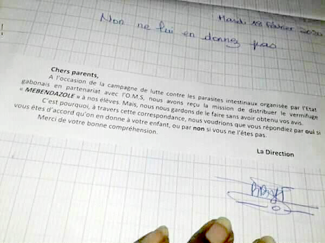 Quand les parents gabonais font de la résistance à la campagne de déparasitage des autorités